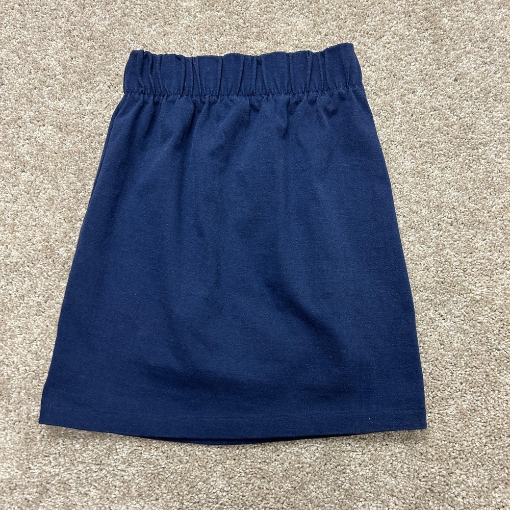 Vintage DEB Skirt Womens Small Blue Solid Jersey Pencil Short Elastic Casual